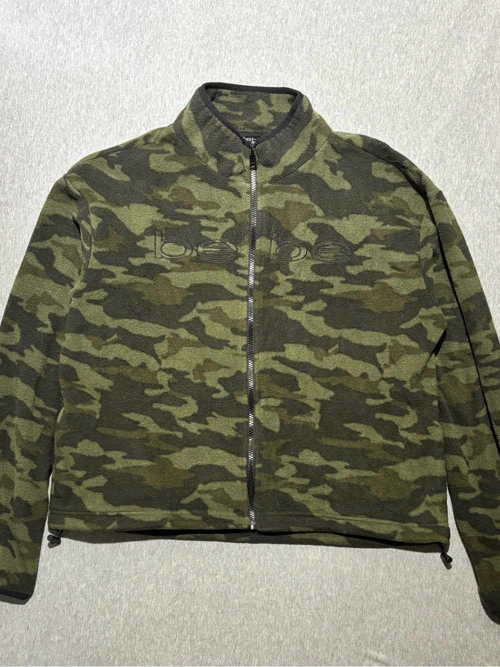 bebe Olive Green Camo Fleece Jacket